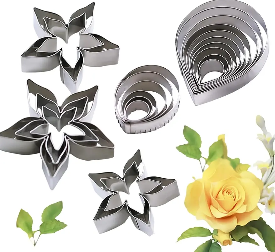 23pcs Set Rose Petal Cutter Set Gum Paste Fondant Cake Cutters set