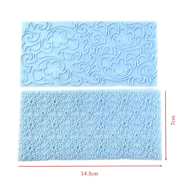 2 pcs floral Texture Fondant Embossing Impression sheet