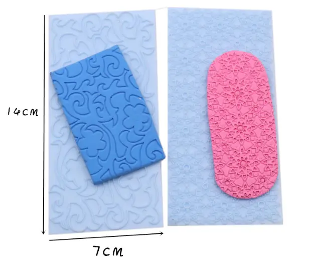 2 pcs floral Texture Fondant Embossing Impression sheet