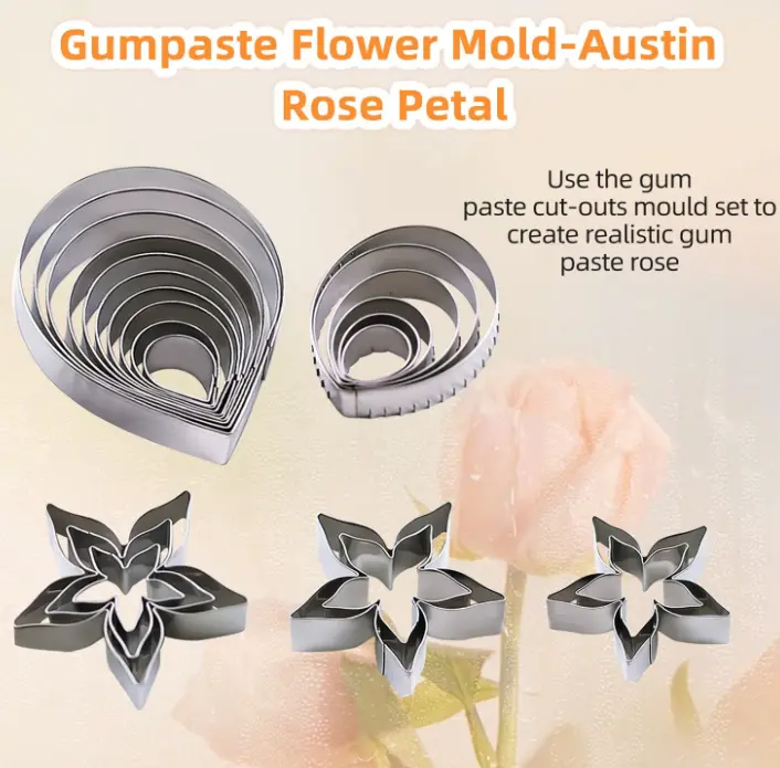 23pcs Set Rose Petal Cutter Set Gum Paste Fondant Cake Cutters set