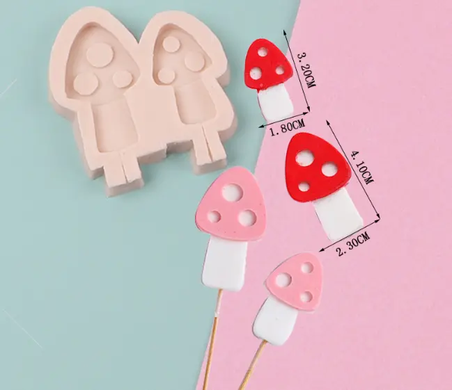 2 cavity Mushroom Silicone Mould