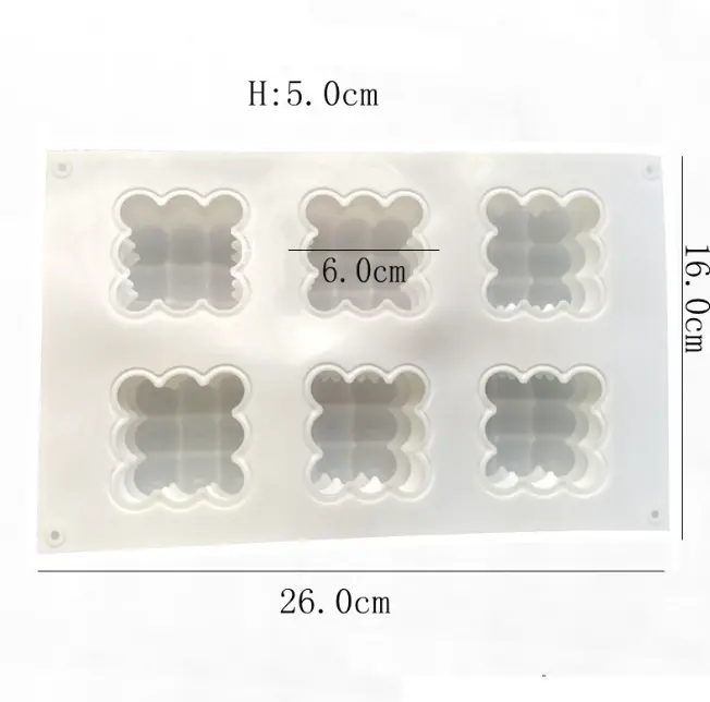 6 Cavity Bubble theme Silicone Mould