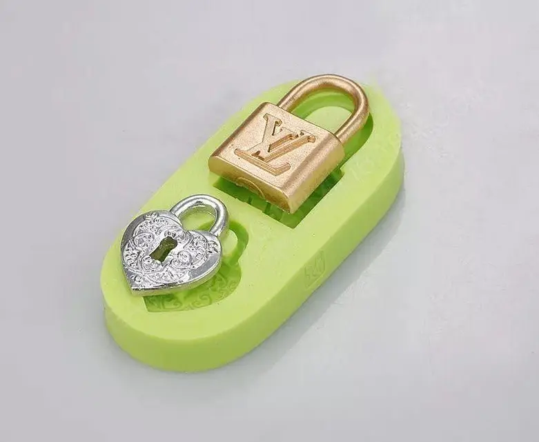 2 Cavity Louis Vuitton Lock and Key Shapes silicone mould