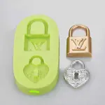 2 Cavity Louis Vuitton Lock and Key Shapes silicone mould