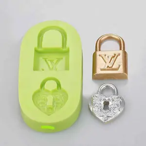 2 Cavity Louis Vuitton Lock and Key Shapes silicone mould