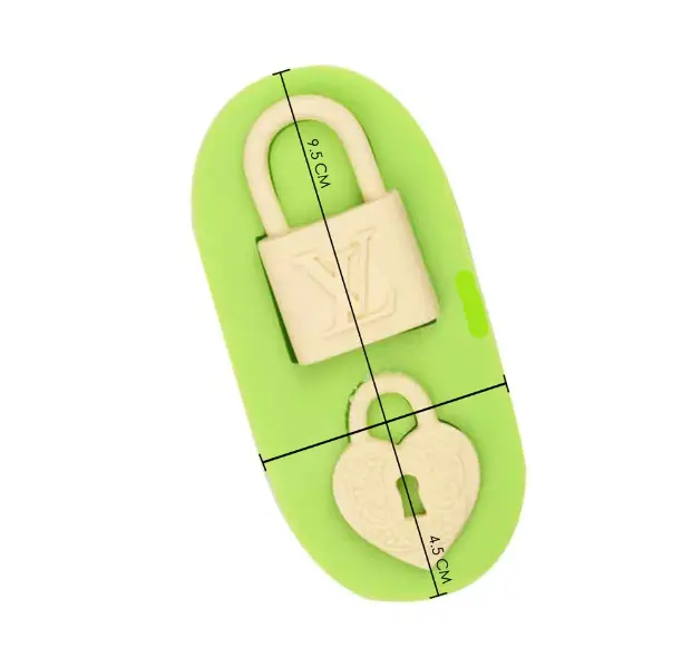 2 Cavity Louis Vuitton Lock and Key Shapes silicone mould