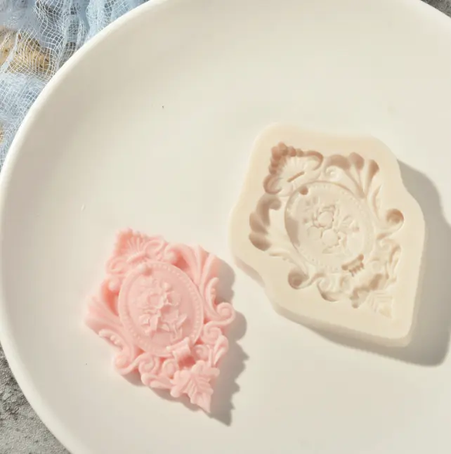 Floral ornament jewel brooch silicone mould