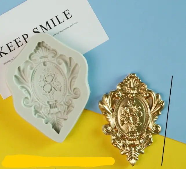 Floral ornament jewel brooch silicone mould