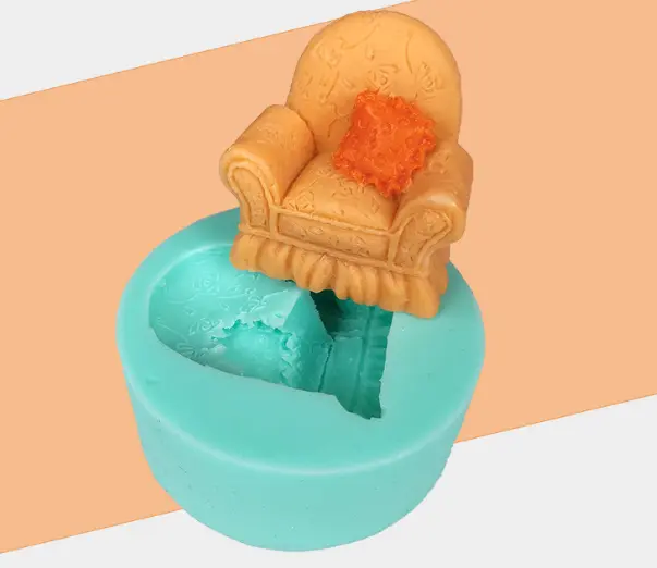 3D Sofa chair with pillow Jai guru ji silicone Mould