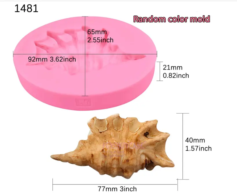 Realistic 3D Shell Starfish Conch sea shell silicone mould