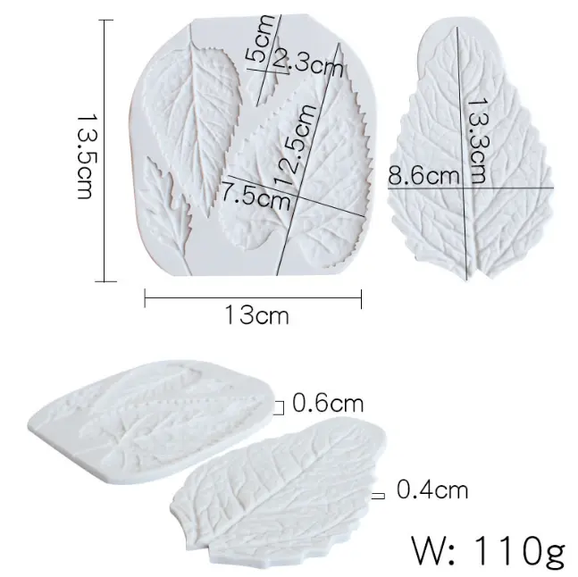 2 PCS Sunflower & Daisy Leaves Silicone Mould & Veiner