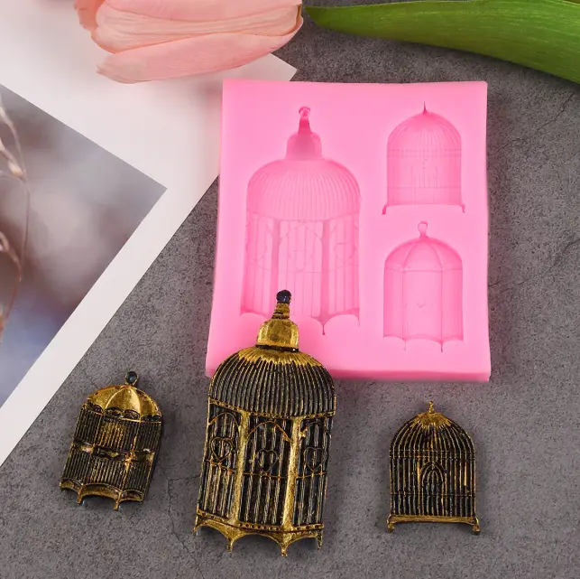 3 cavity Bird cage Silicone mould