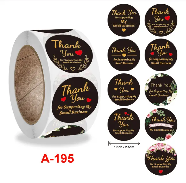Thank you for supporting my small Business Stickers Roll 1 Inch diameter 500 sticker roll