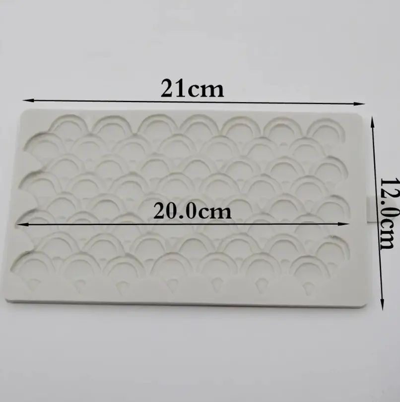 Fish scale Cake Borders Silicone Mould style 6