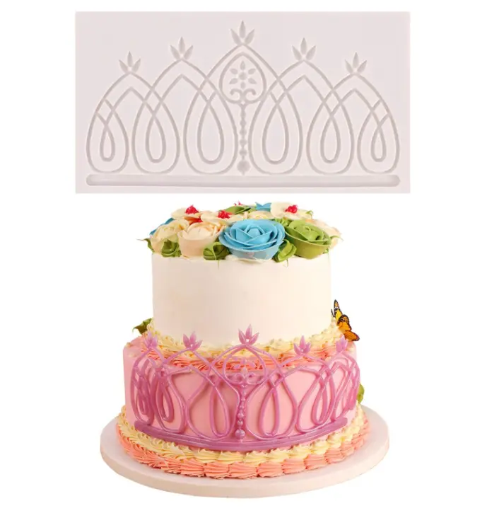 Crown Flower Leaf Lace Silicone Mould