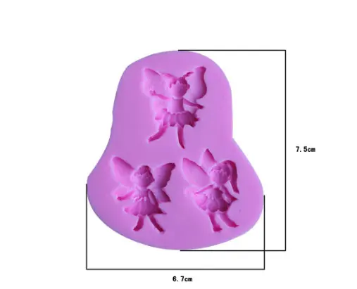 Cute 3 Cavity Angel with wings silicone mould