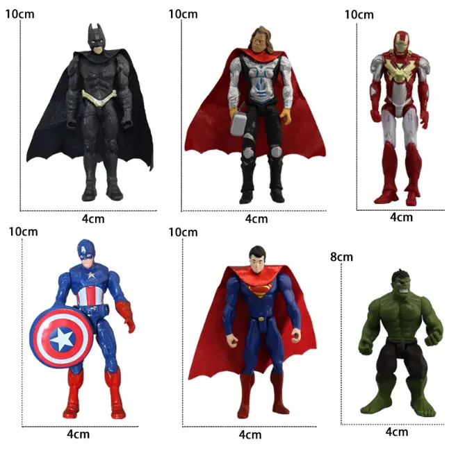 6 Pieces Avengers Super-Hero Cake Topper Decorations Figurines