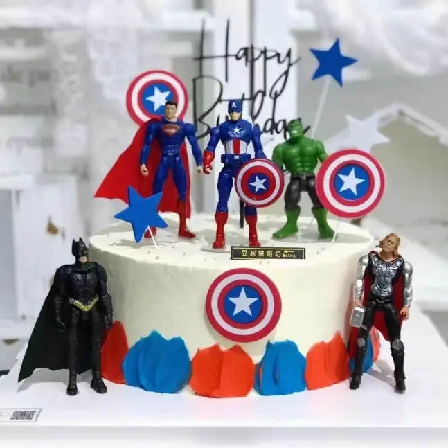 6 Pieces Avengers Super-Hero Cake Topper Decorations Figurines