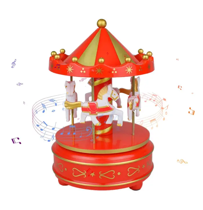 Merry Go Round Carousel Music Box cake Topper