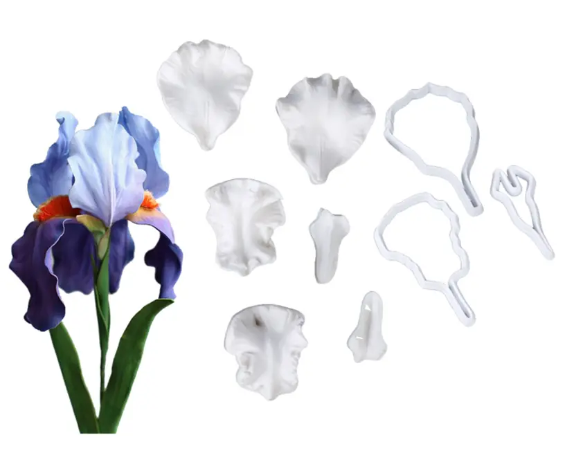 9 pcs Iris Flower petal veiner and cutter set