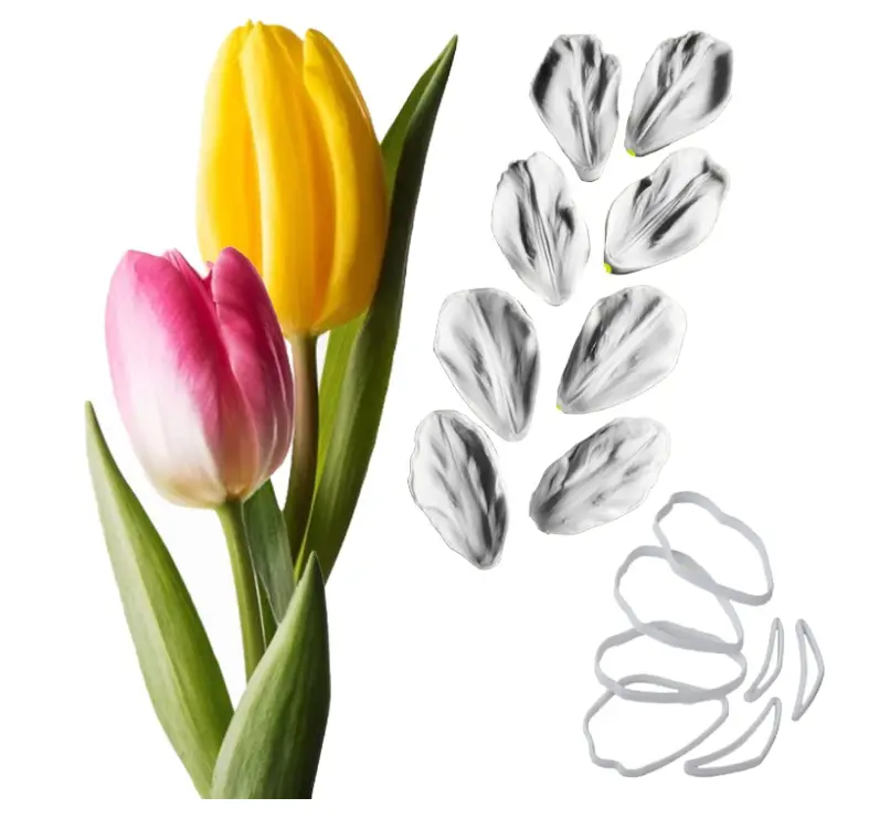 15 Pcs Tulips Flower petal veiner and cutter set