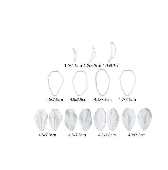 15 Pcs Tulips Flower petal veiner and cutter set