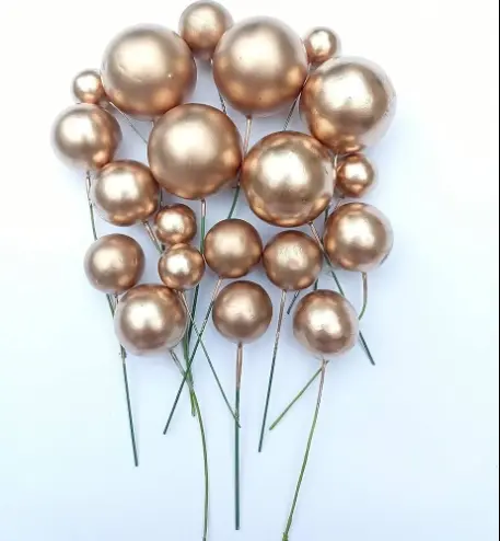 20 pcs Golden round mixed sizes faux balls