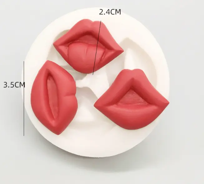3 Cavity Naughty Lips silicone mould