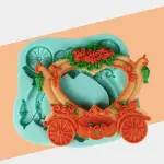 Large Detailed Cinderella Carriage Silicone mould