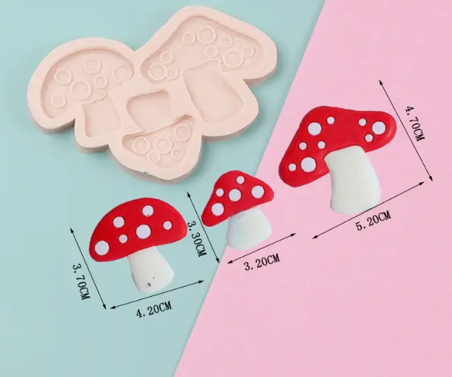 3 Cavity Mushroom Silicone Mould