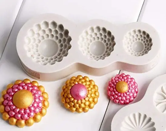 3 cavity Mini Jewellery brooch silicone mould