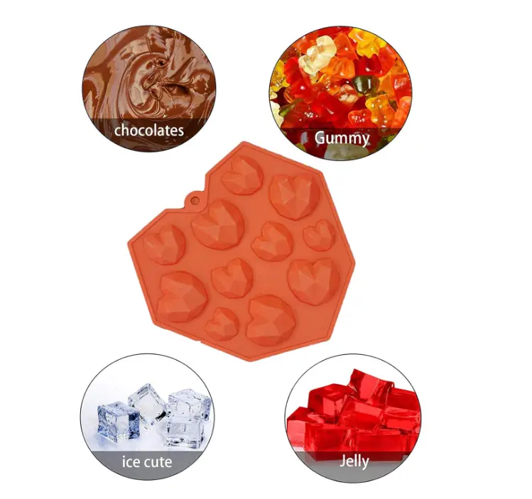 11 cavity Abstract heart Chocolate silicone Mould