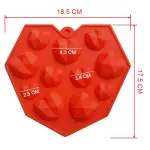 11 cavity Abstract heart Chocolate silicone Mould