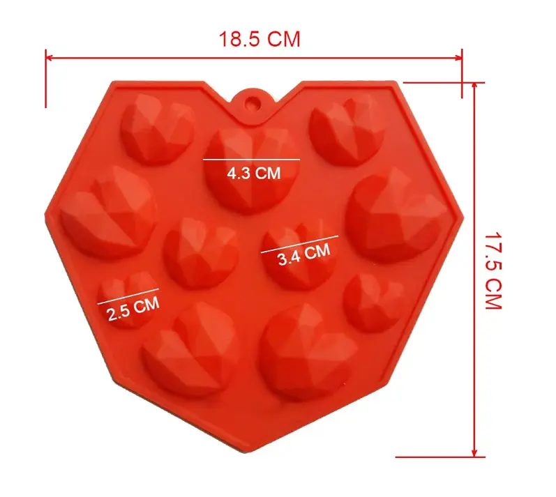 11 cavity Abstract heart Chocolate silicone Mould