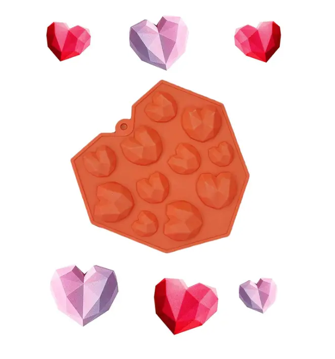 11 cavity Abstract heart Chocolate silicone Mould