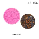 4 Pcs 3D Wheel Clock Gears theme Mould