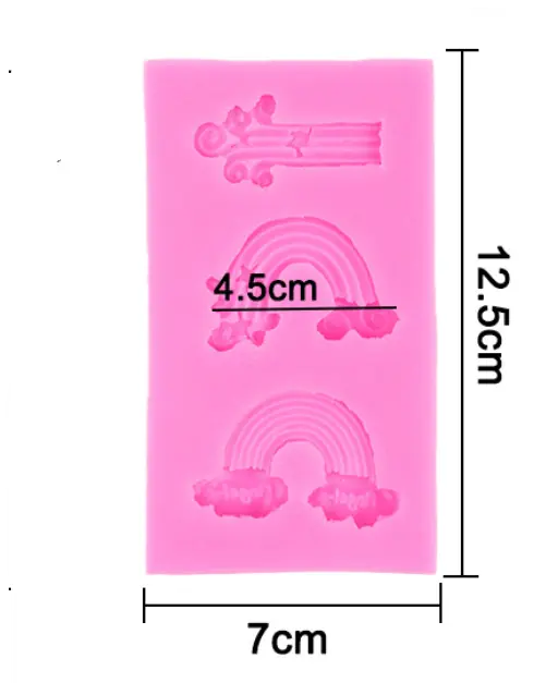 3 Cavity Rainbow Silicone mould STYLE 2