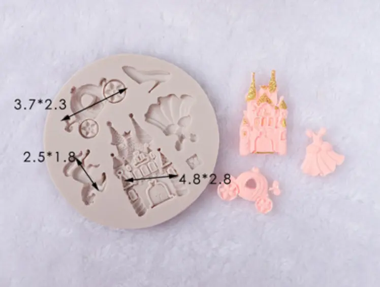 Cinderella theme Carriage castle shoe theme Silicone mould