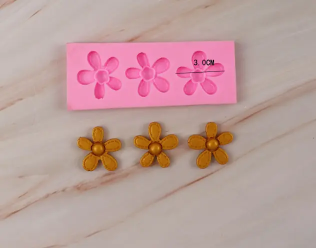 3 Cavity flower silicone mould style 5
