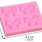 4 Cavity studded Bow candy silicone mould
