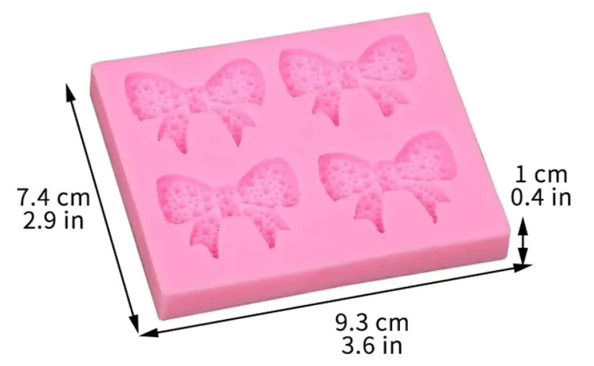 4 Cavity studded Bow candy silicone mould
