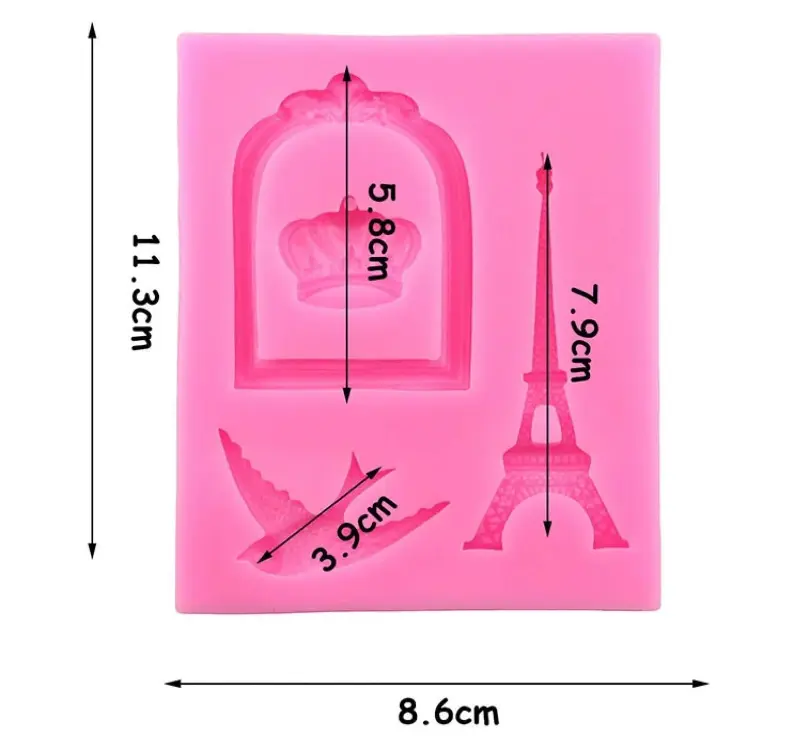 bird cage Eiffel Tower frame cake decoration silicone mould