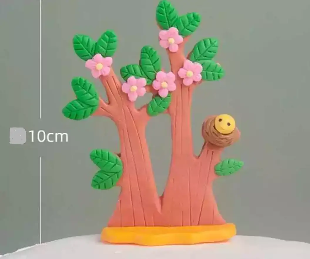 Cute Tree with flowers and bird Nest silicone mould
