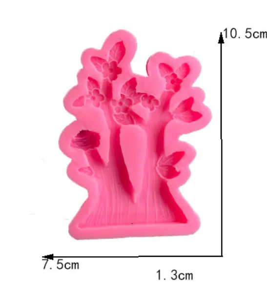 Cute Tree with flowers and bird Nest silicone mould