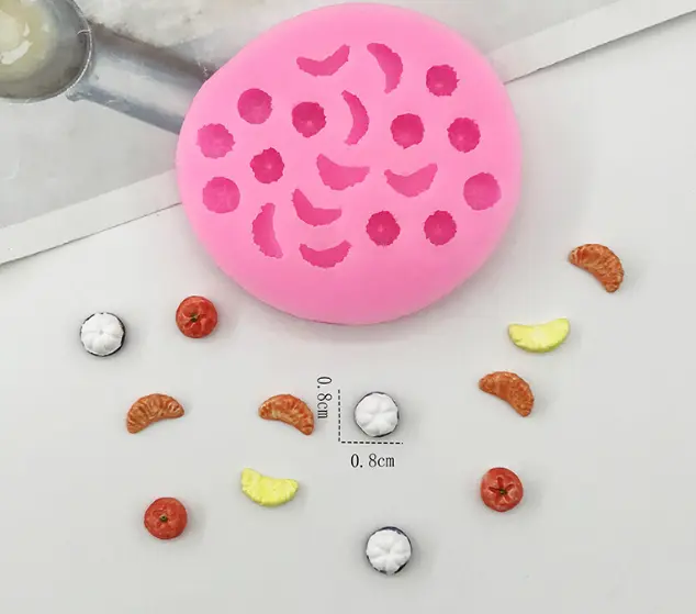 Mini Fruits Mangosteen apple orange fruit Silicone mould