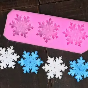 3 Cavity Snowflake silicone mould