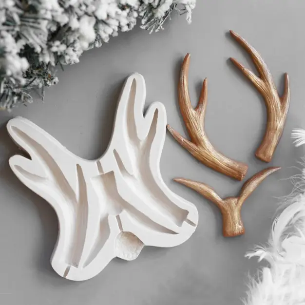 Large Reindeer Horn silicone mould