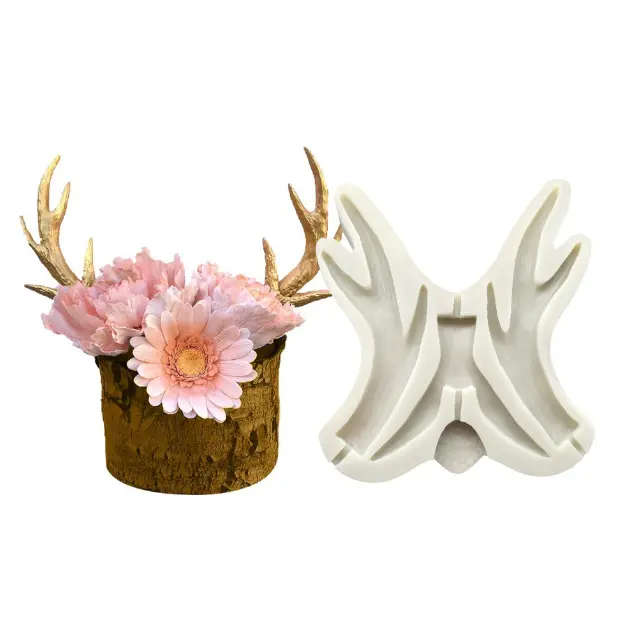 Large Reindeer Horn silicone mould