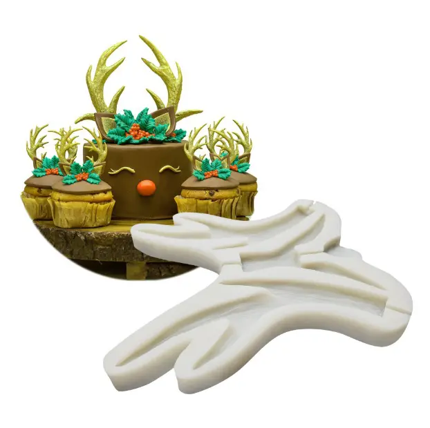 Large Reindeer Horn silicone mould