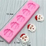 5 cavity Christmas Santa face silicone mould